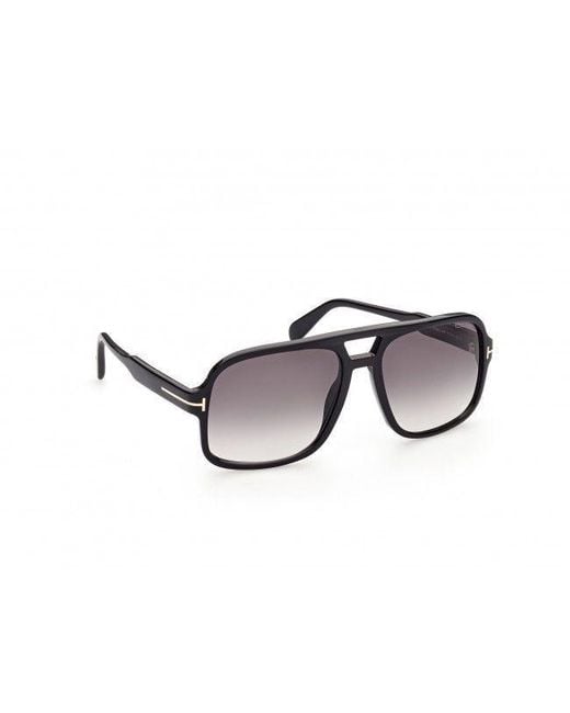 Tom Ford White Eyewear Falconer Square Frame Sunglasses for men