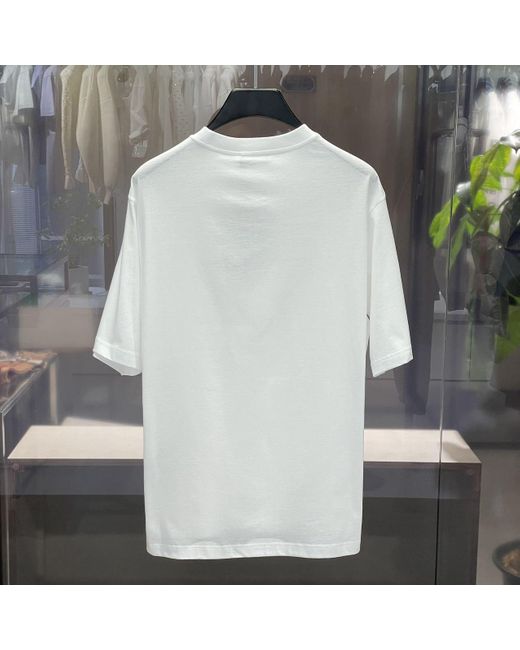 Prada Gray Logo T-Shirt With Round Neck for men