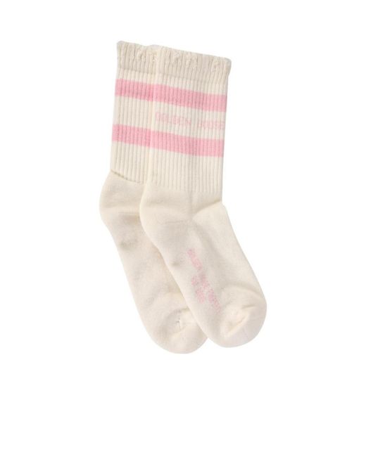 Golden Goose Deluxe Brand Pink Striped Knit Ankle Socks