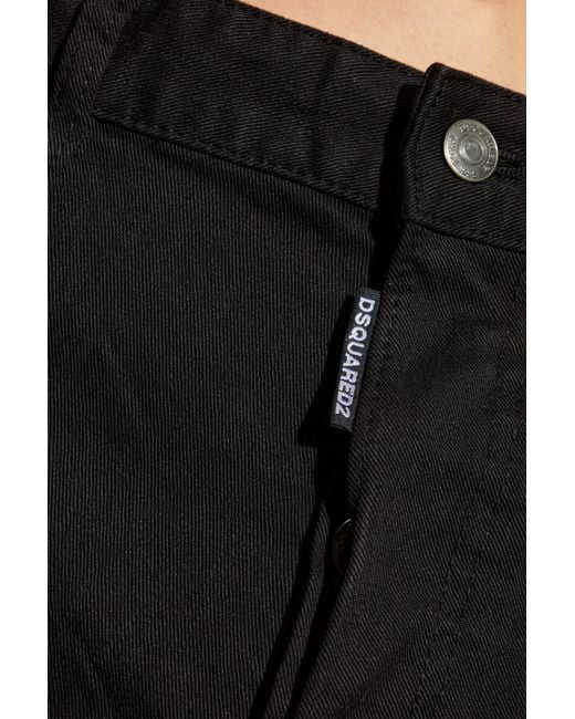DSquared² Black Straight-Leg Cargo Trousers for men