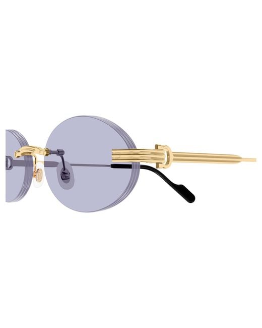Cartier White Rimless Round Sunglasses for men