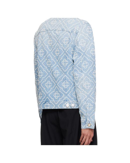 Casablanca Blue Long-Sleeve Denim Jacket for men