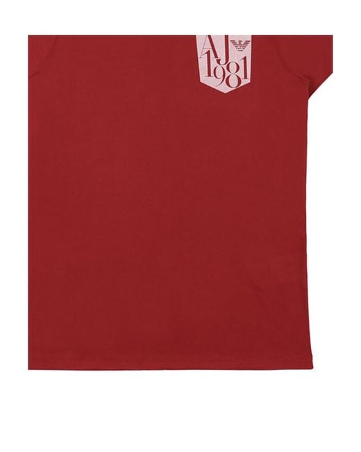 Armani Jeans Red Logo Details T-Shirt for men