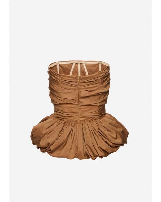 Magda Butrym Brown Draped Peplum Corset