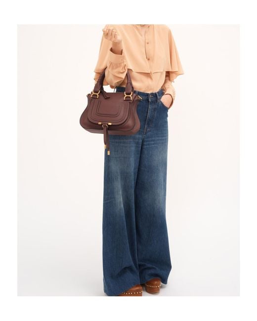 Chloé Brown Chloé Marcie Top Handle Shoulder Bag