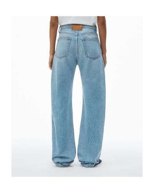 Alexander Wang Blue Logo Embossed Mid Rise Jeans