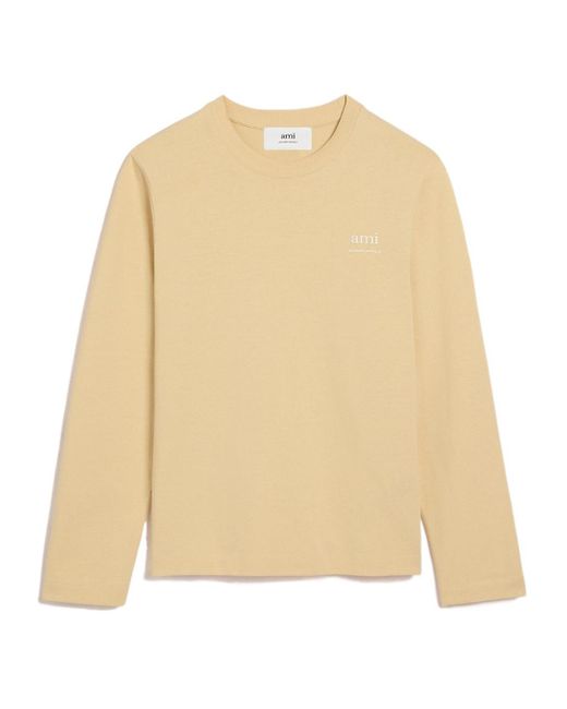 AMI Natural Ami Long Sleeved Crewneck T-Shirt for men