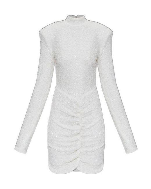 ROTATE BIRGER CHRISTENSEN White Long-Sleeved Mini Dress