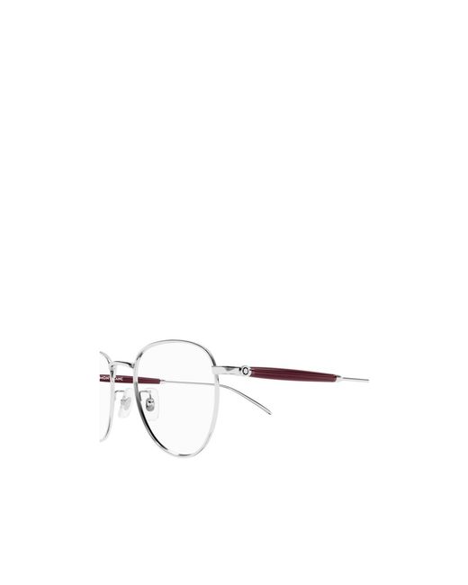 Montblanc White Eyewear Round Frame Glasses for men