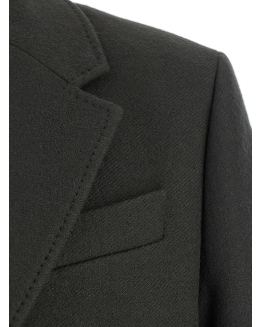 AMI Black Single-Breasted Coat for men