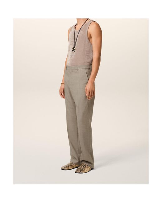 AMI Gray Ami Straight Tailored Trousers for men