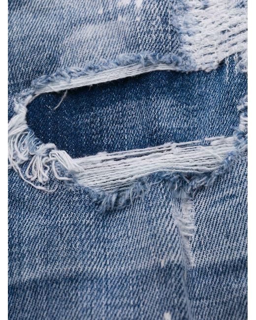 DSquared² Blue Ripped Detailing Cropped Jeans