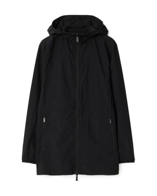 Burberry Black Hooded Zip-Up Jacket