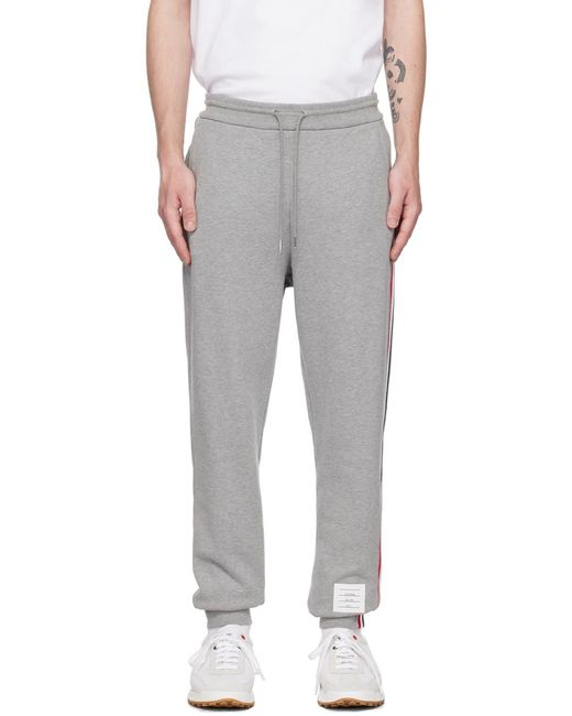 Thom Browne Gray Rwb Stripe Track Pants for men