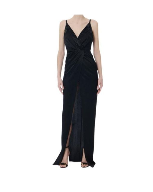Elisabetta Franchi Black Beaded Sleeveless Dress