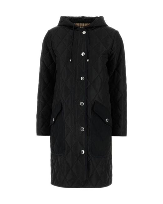 Burberry Black Quilted Hooded Jacket