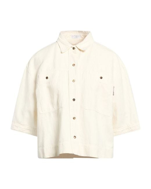 Brunello Cucinelli Natural Minimalist Shortsleeve Shirt