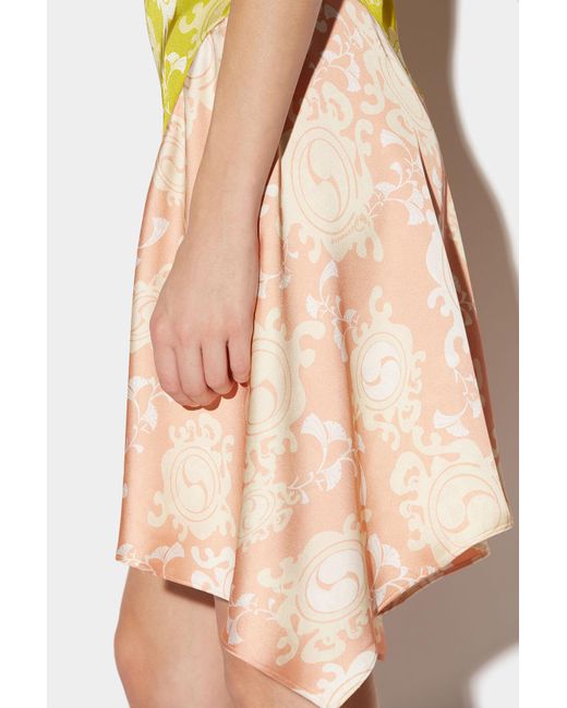 DSquared² Multicolor Floral-Printed Asymmetric Hem Draped Dress