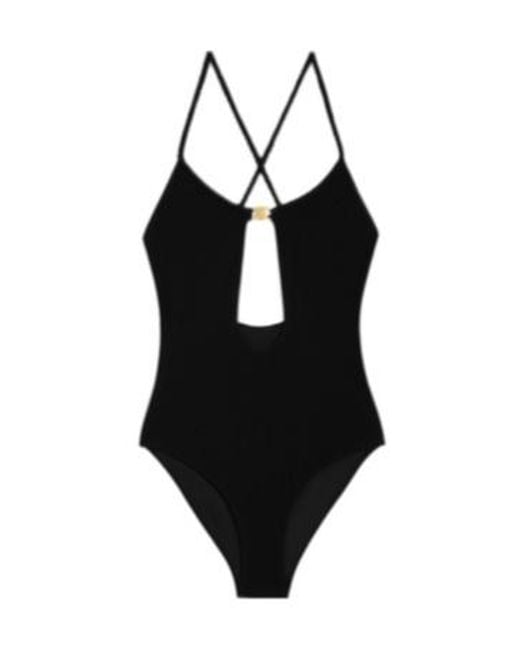 Celine Triomphe Swimsuit in Black | Lyst