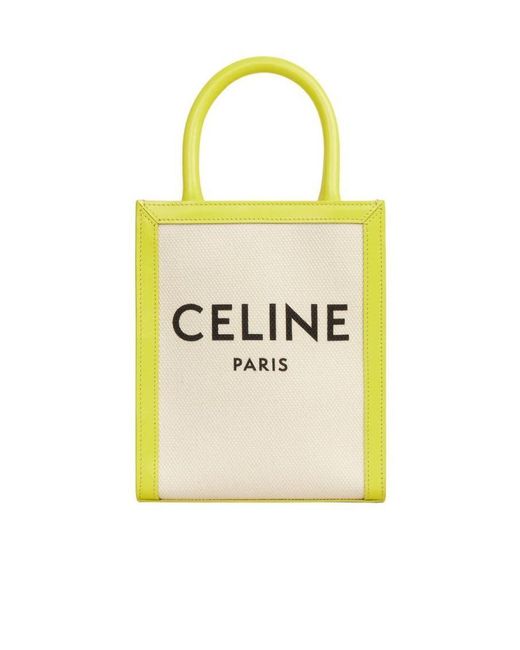 Céline Yellow Mini Vertical Cabas Tote