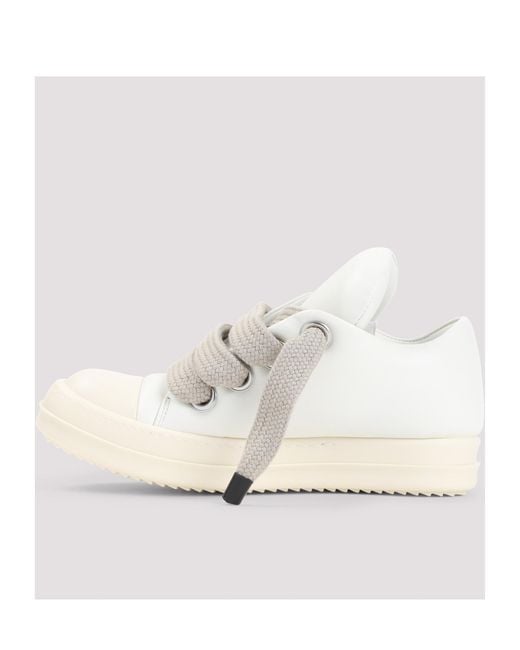 Rick Owens White Jumbolace Lace-Up Sneakers