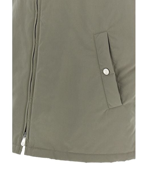 Brunello Cucinelli Green High-Neck Zipped Gilet for men