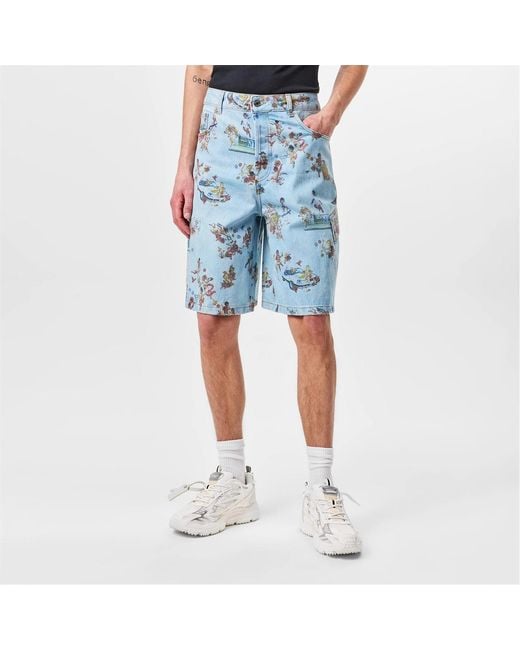 Off-White c/o Virgil Abloh Blue Off Denim Short Sn52 for men