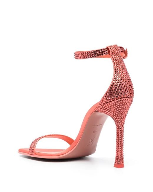 AMINA MUADDI Pink 115Mm Kim Crystal-Embellished Sandals