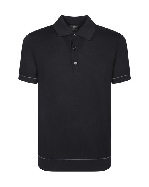 Brioni Black Short-Sleeved Polo Shirt for men