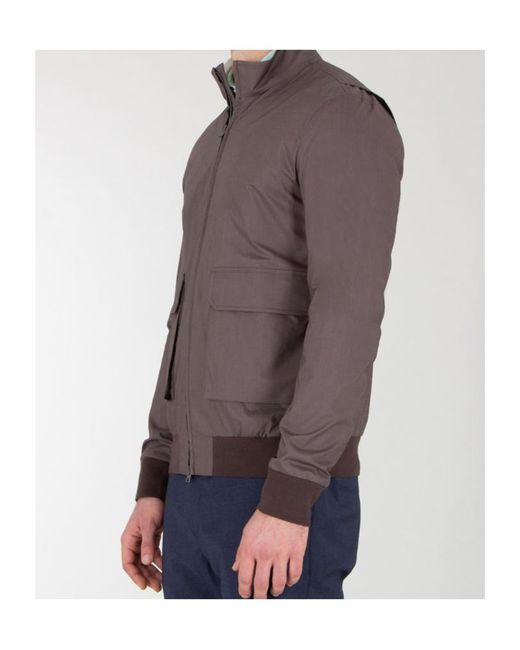 Herno Brown Zip-Up Bomber Jacket for men