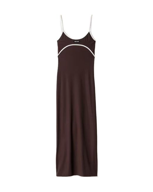 Miu Miu Purple Stretch Jersey Midi-Dress