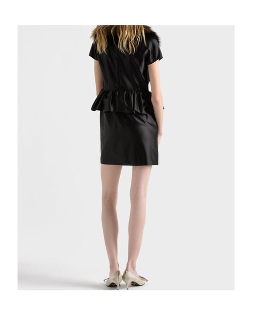 Prada Black Duchesse Silk Mini-Dress