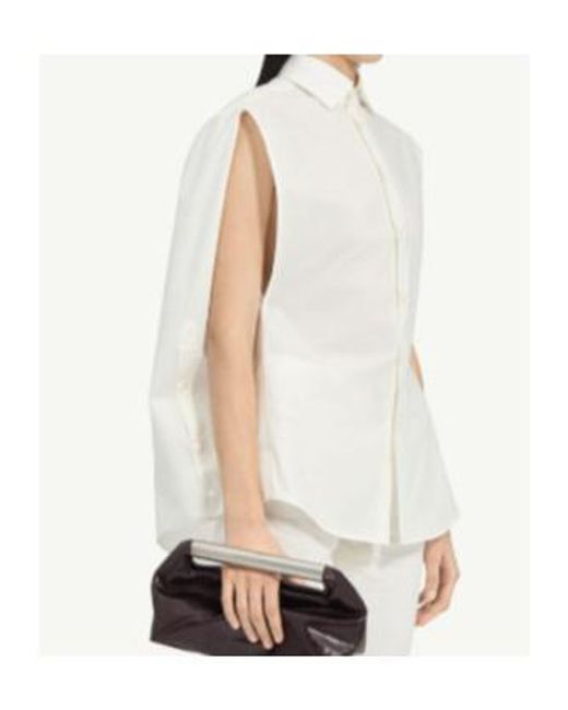 MM6 by Maison Margiela White Embroidered Sleeveless Shirt
