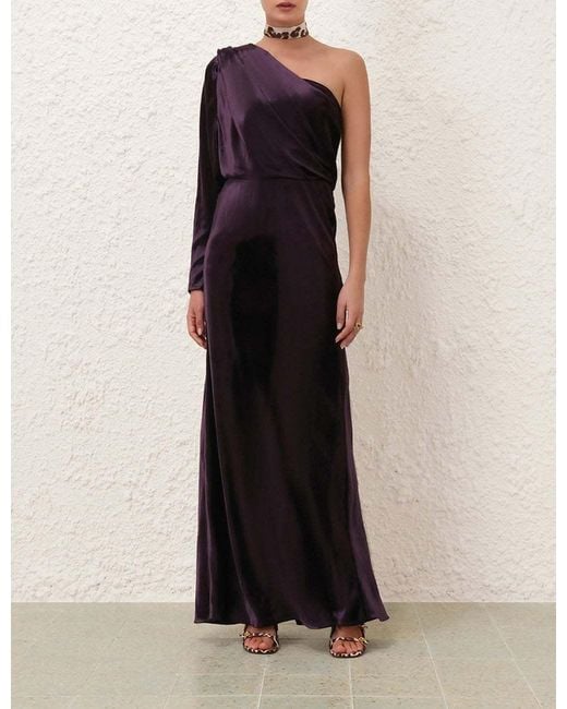 Zimmermann Black Illustration Asymmetric Gown