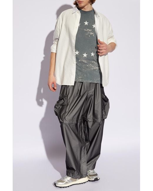 Etudes Studio Gray Star-Print Cotton T-Shirt for men