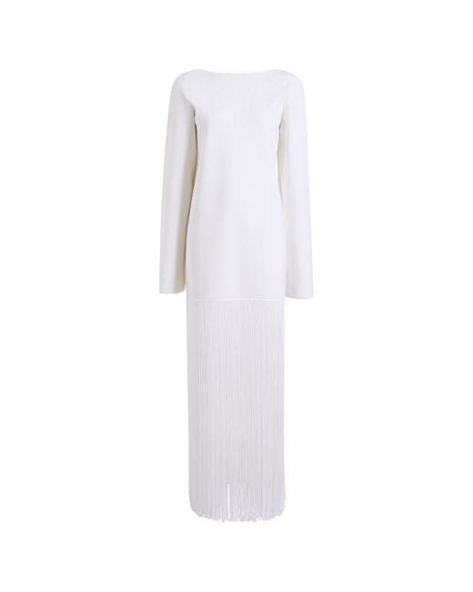 Khaite White Paley V-Back Maxi Dress