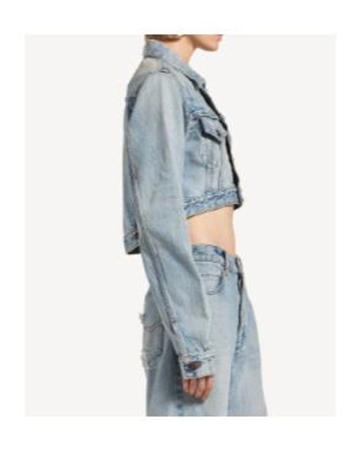 Balenciaga Blue Denim Cropped Jacket