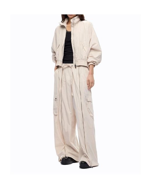 Pinko Natural Oversized Blouson Jacket With Drawstring