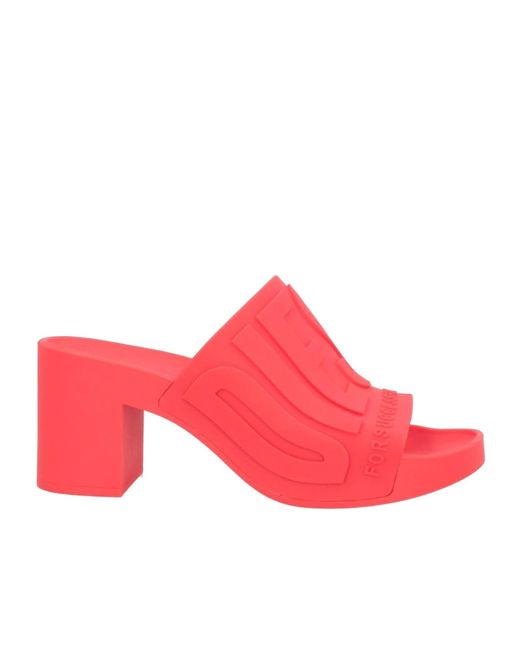DIESEL Pink Comfortable Anti-Slip Minimalist One-Strap Slippers