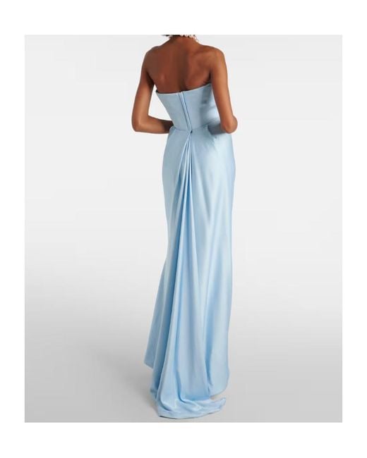 Vivienne Westwood Blue Galaxy Strapless Satin Gown