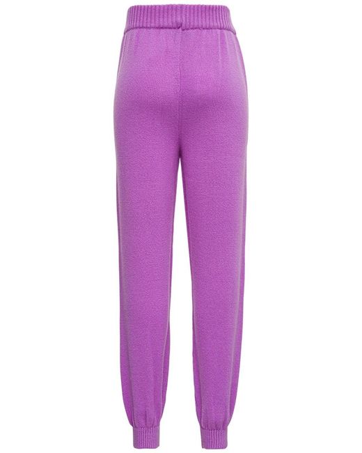 MSGM Purple Elastic Waist Knitted Track Pants