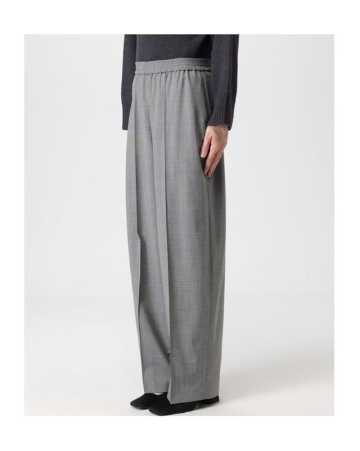 Fabiana Filippi Gray Elastic Waist Casual Pants