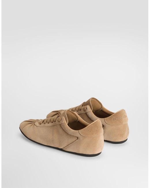 Dolce & Gabbana Brown Logo Plaque Ballet Sneakers