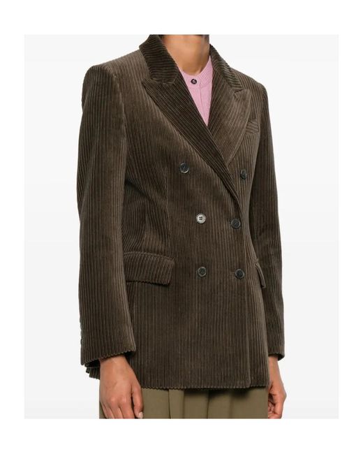 P.A.R.O.S.H. Green Double-Breasted Corduroy Blazer