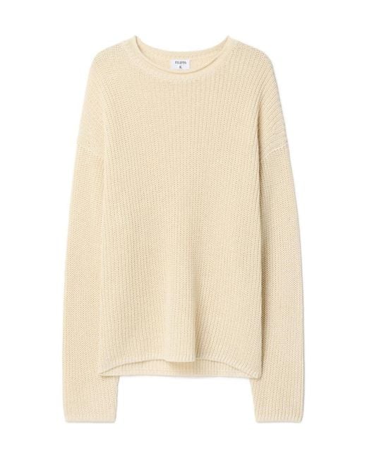 Filippa K Natural Ribbed-Knit Dropped-Shoulder Sweater