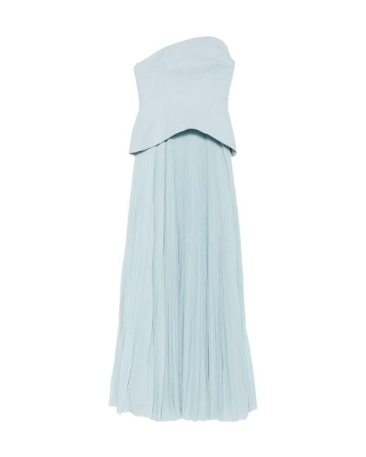 Solace London Blue Pleated Dress