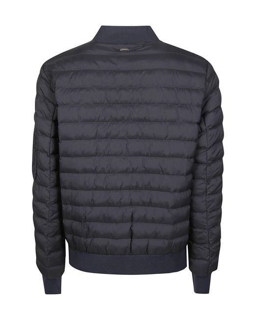 Herno Black Quilted Bomber Down Jacket for men