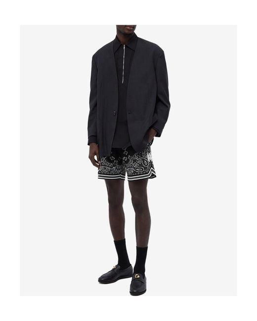 Amiri Black Bandana-Print Track Shorts for men