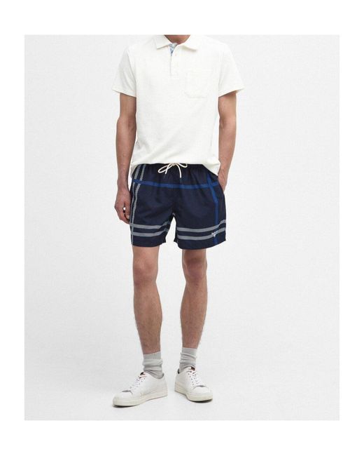 Barbour Blue Logo-Detail Swim Shorts for men
