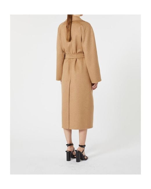 Max Mara Natural Collared Long-Sleeved Coat